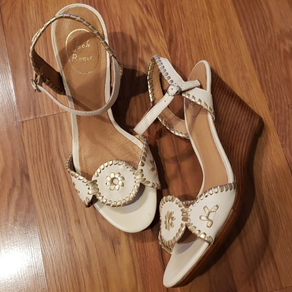 Jack Rogers Shoes - Jack Rogers Shoes Size 9.5M Cream Platform Sandals